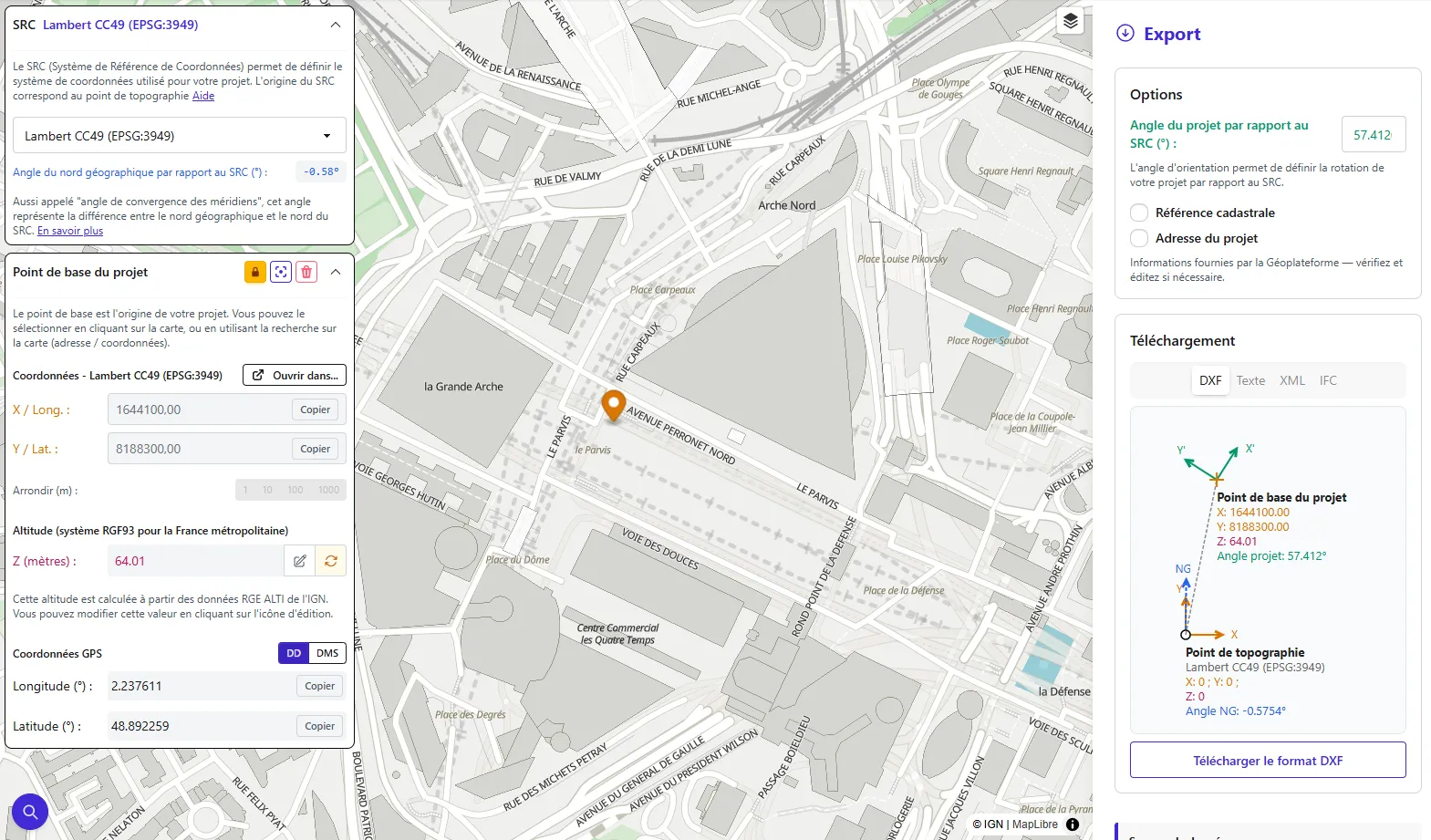 Configuration du Géoréférencement