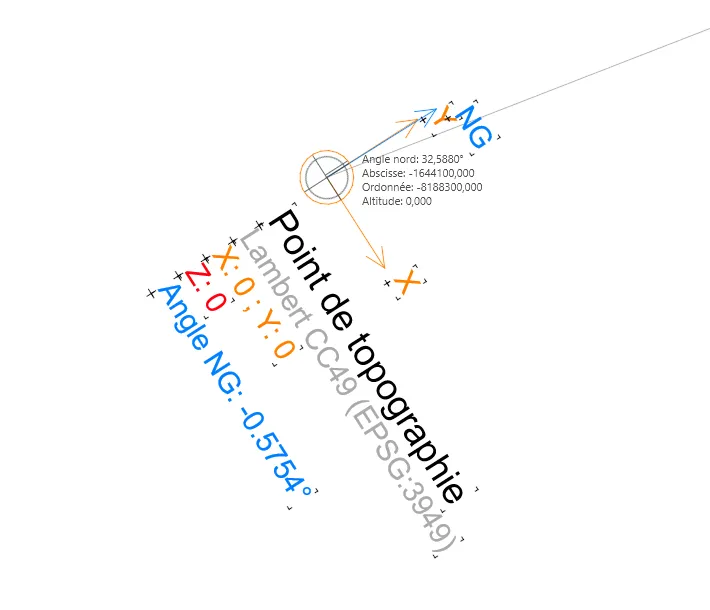 Positionner le point de topographie