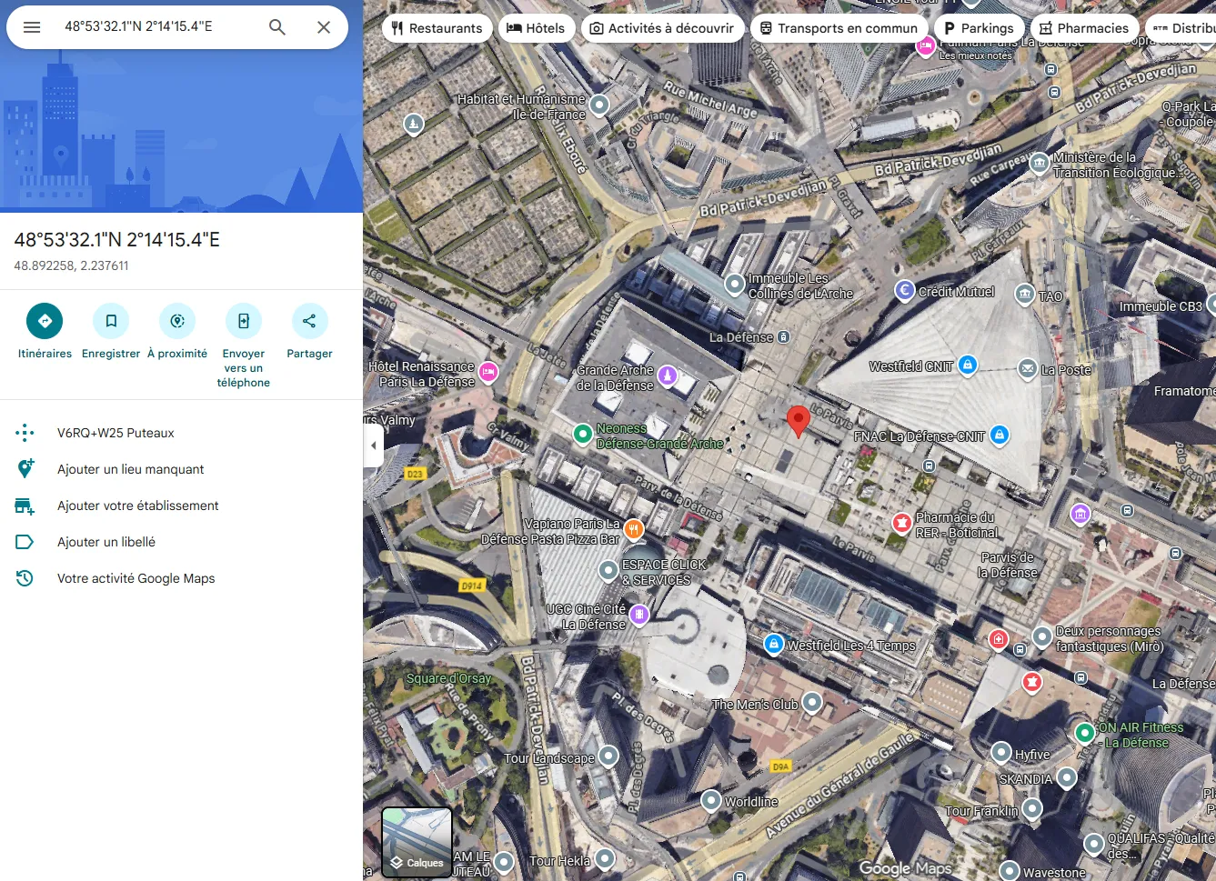 Vérifier dans Google Maps